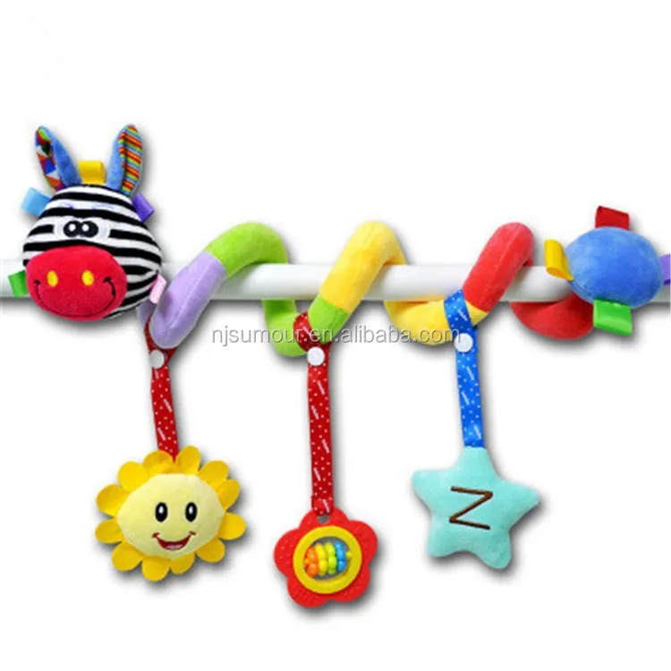 0 3 Years Spiral Baby Toy Plush Baby Crib Hanging Trolleys Rattles