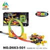 Mini pull back alloy car DIY assemble 114cm racing track for speed competition
