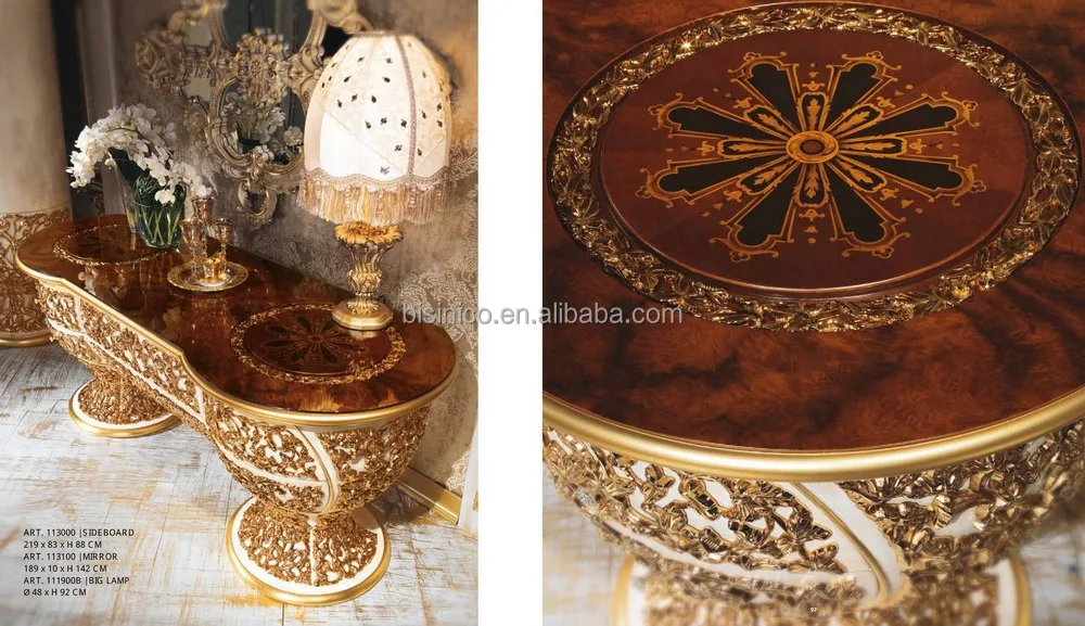 De lujo de estilo de diseño italiano laton y comedor muebles de ...
