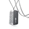 Wholesale Religious 316 Stainless Steel Christian Scripture Tags Pendant Cross Dog Tags Bible Necklace for Men Jewelry