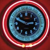 double neon lighting up clock