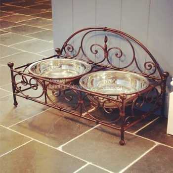 cast iron dog bowl stand