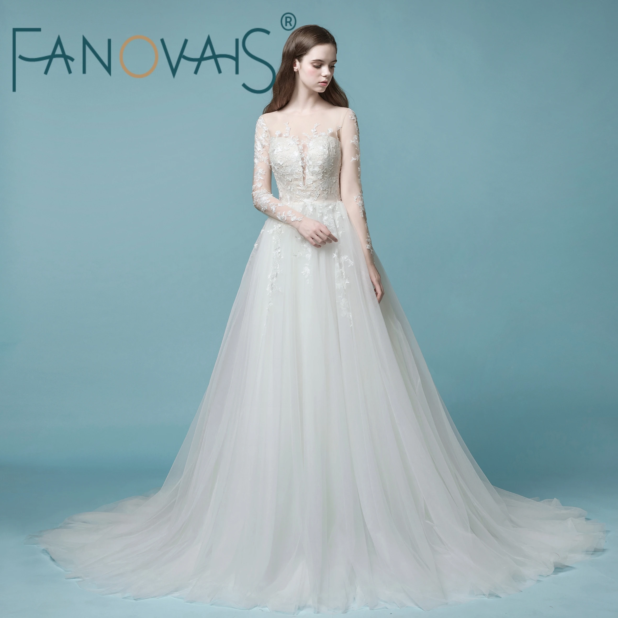 Wden1001 Hot Sale Aline Crystal White Lace Wedding Dresses Istanbul