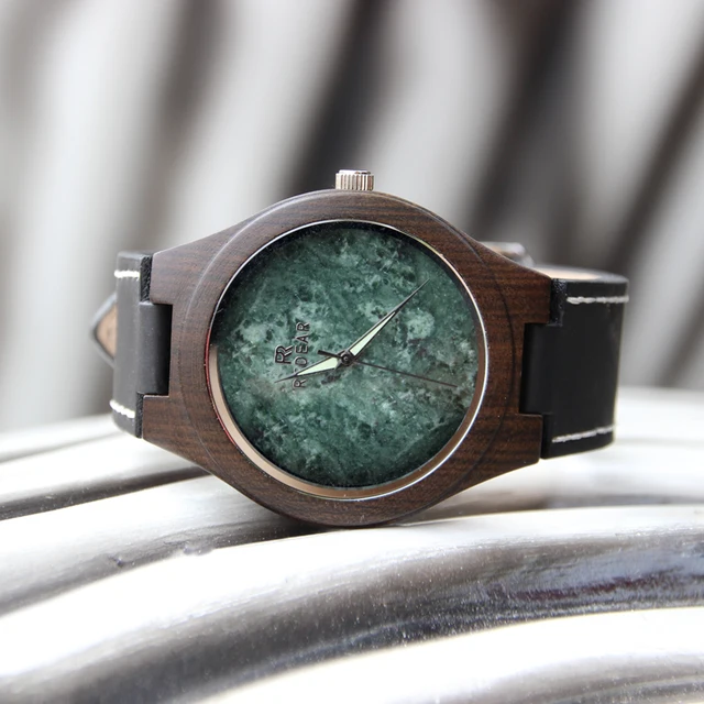China Factory Quartz Brand Your Logo Marble Dial Stone Watches Bamboo Wood Watch oem