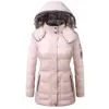 OEM Design Custom New Arrival Thicken Zipper Long High Quality Lady With Hooded Slim Puffer Padded Jacket
