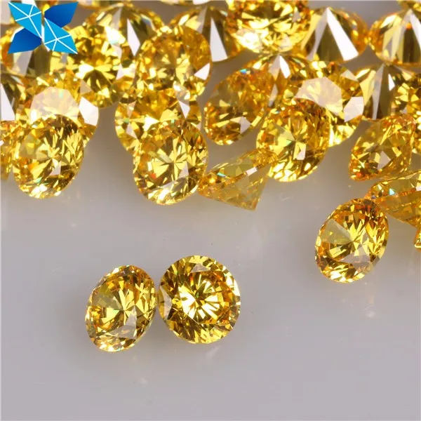 超级闪亮小尺寸金黄色圆形 1.50毫米立方 zircania 宝石 cz
