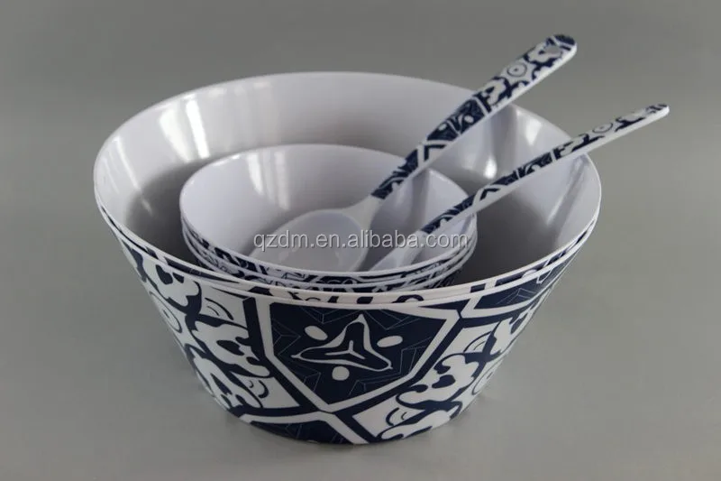 A1 Or A5 Melamine 7 Piece Plastic Reusable Salad Dinner Set
