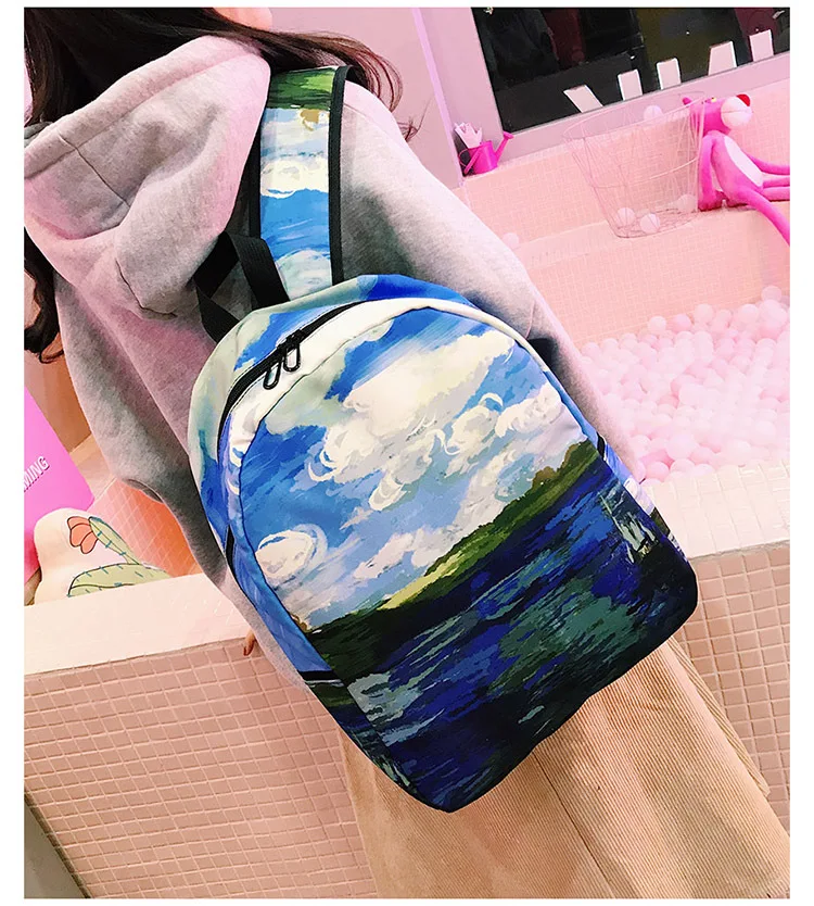 new custom-made famous painting backpack bag