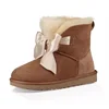 Wholesale Australian Sheepskin Fur Genuine Leather with Bow Boots Women Shoes