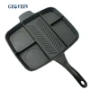 Divided cast iron skillet 5 in 1 multi section frying pan master pan divied grill fry pan