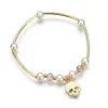 Amazon cross-border hot punk hop wind creative skull inlaid artificial pearl bracelet fashion alloy bracelet