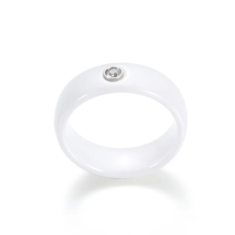Nuevo Anillo De Cerámica De Cristal En Blanco Y Negro De 10 Nuevo Anillo De Cerámica De Cristal En Blanco Y Negro De 10