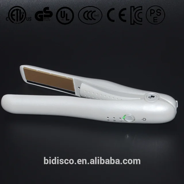 Cordless heat styling iron hair straightener with rechargeable battery