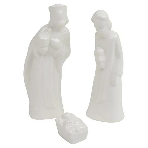 Porcelain Holiday Splendor 8 Piece Nativity Set Gold/white Wholesale