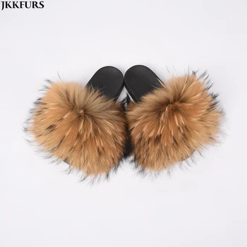 fur sliders slippers