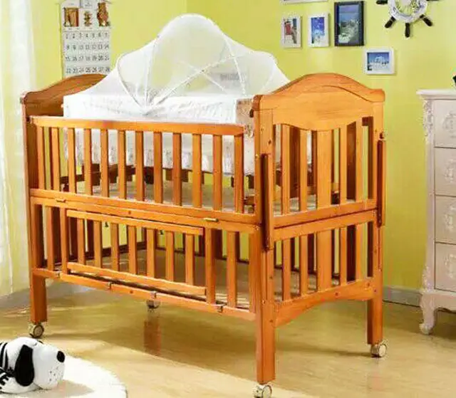 2018classical Design Royal Wooden Baby Cot With Drawers/baby Swing Bed