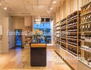 Wooden Skin Care Retail Shop Wall Display Rack Design Wooden Skin Care Retail Shop Wall Display Rack Design