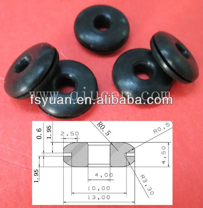 20 30 40 50 60 70mm Black Silicone Grommet Black Rubber Pvc Cable 