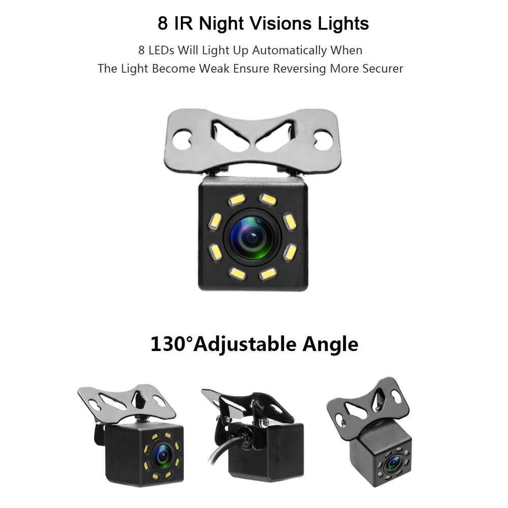 170Degree Wide Angle 8 IR LEDS Night Vision Waterproof Backup Parking Camera 