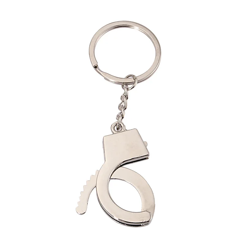 Mini Handcuffs Keychain Toy Metal Car Key Chain Bag Pendant Keyring Key Holder 