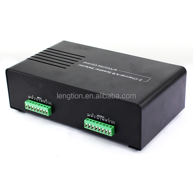 2channel A/b Stereo Audio Speaker Switch Selector W/ Volume Control