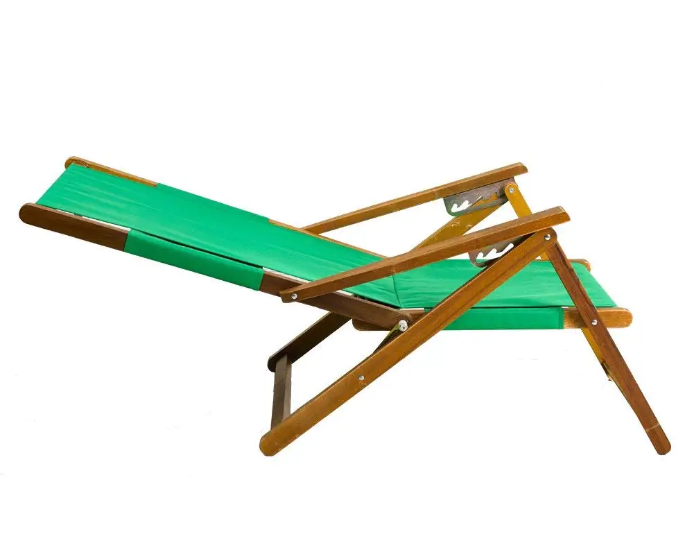 Robuster Verstellbarer Strand Klappstuhl Aus Holz Für Drinnen Und