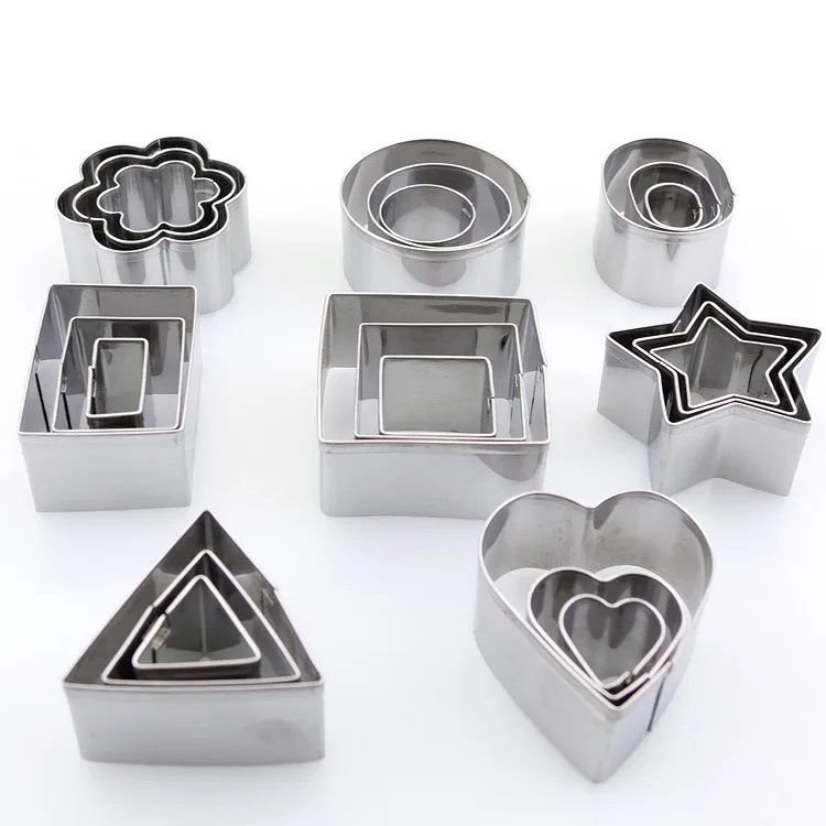 Bpa Free Different Shapes 24pcs Dough Donut Cutter Set Stainless Steel