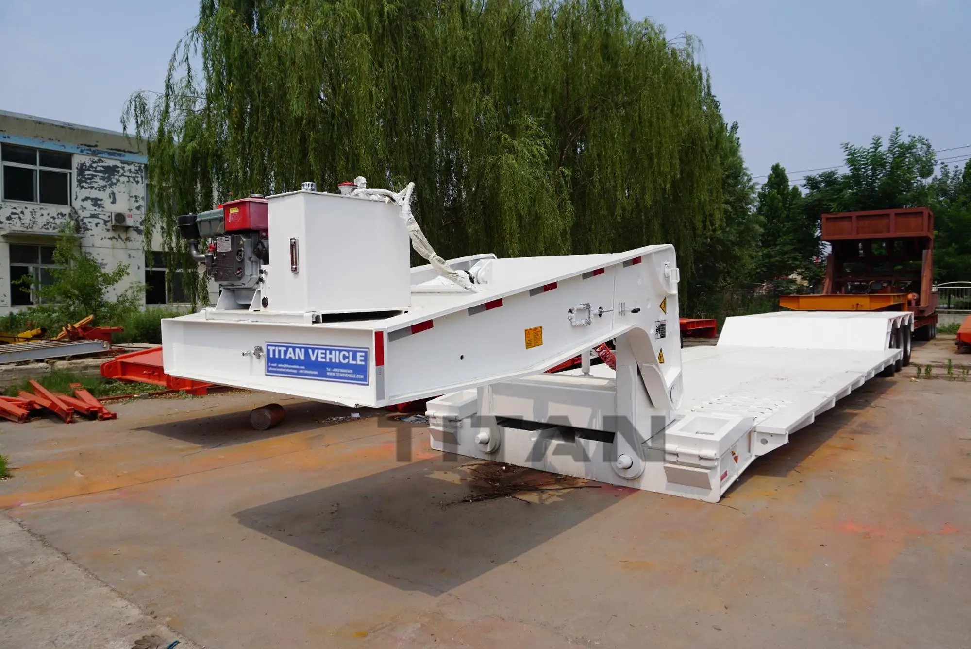 TITAN 150 ton haulass low loader dolly fixed neck lowboy trailer detachable
