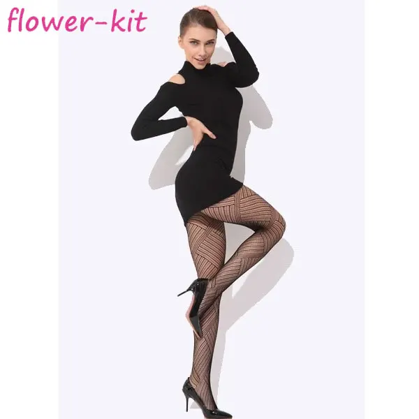 Female Diamond Stripe V Pantyhose Sheer Women Black Air Hostess Sexy Stockings - Buy Air Hostess