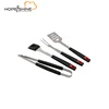 4pcs Stainless Steel Outdoor Fork Food Tong Spatula And Basting Brush BBQ Set With Plastic Handle Grill Tools
