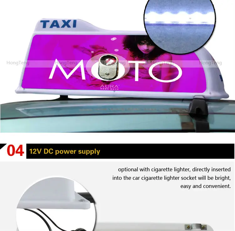 White sharp shape led car roof box for advertising