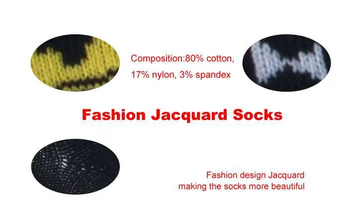 Monkey Jacquard Men Knit Cotton Socks