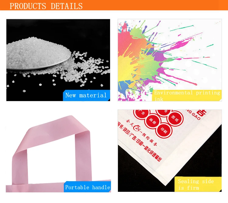 Manufacturer Custom Logo Printing Flexi Loop Handle Restaurant Takeaway Plastic Soft Material Bags