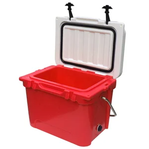 red rotomolded cooler