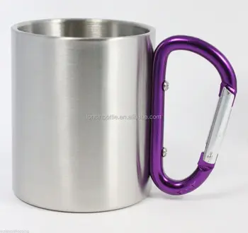 Carabiner Hook Handle Mug With Lid Outdoor Travel Coffee Mug Camping
