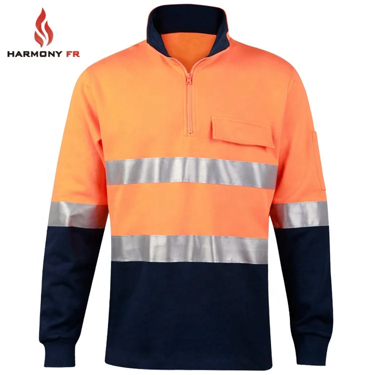 350gsm Knitted Fleece Safety Reflective Fireproof Anti Static Clothing