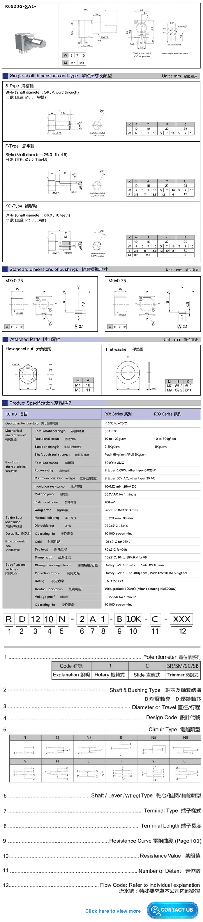 dual gang 9mm rotary potentiometer