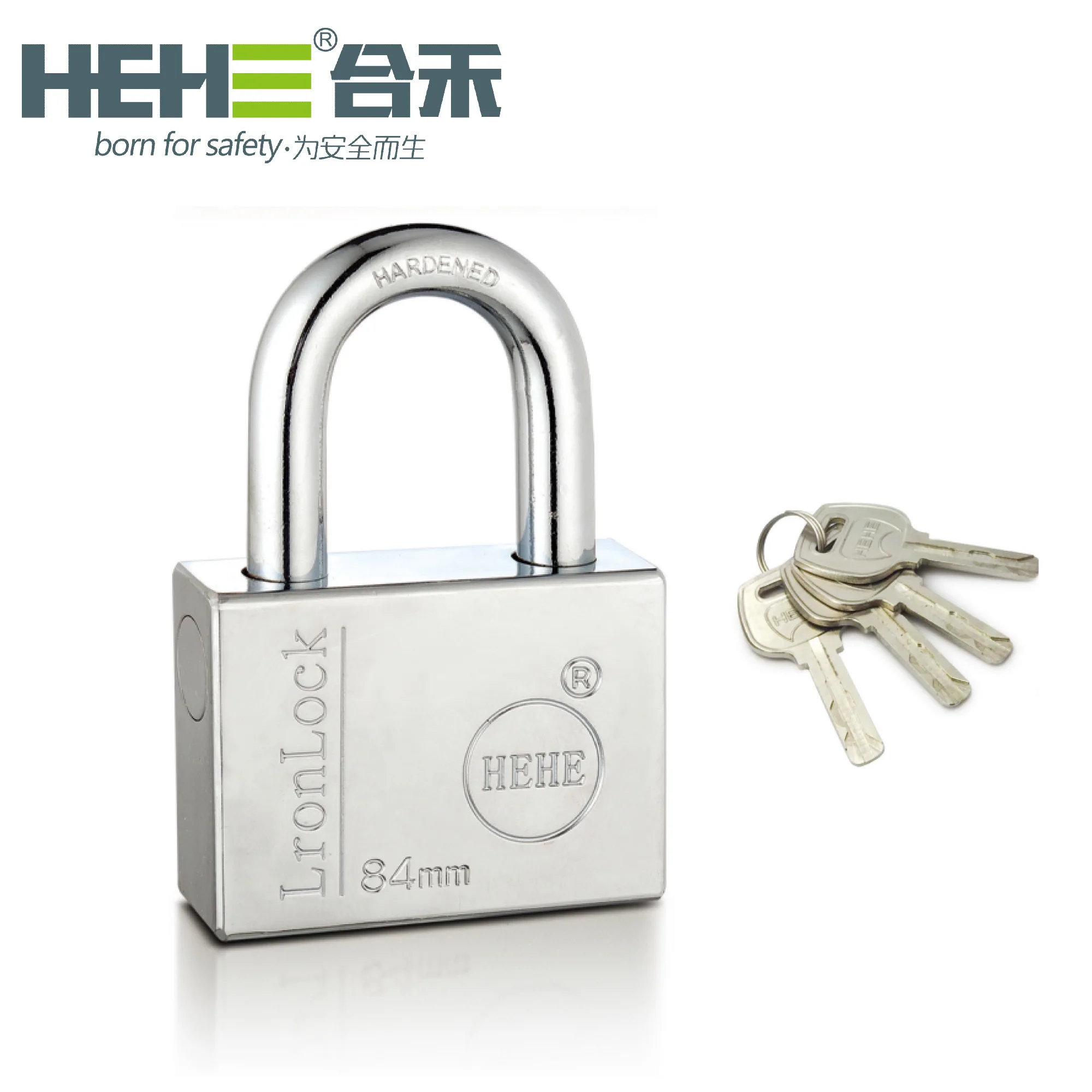 84mm Heavy Duty Nickle Plated Big Super Square Iron Padlock With Car