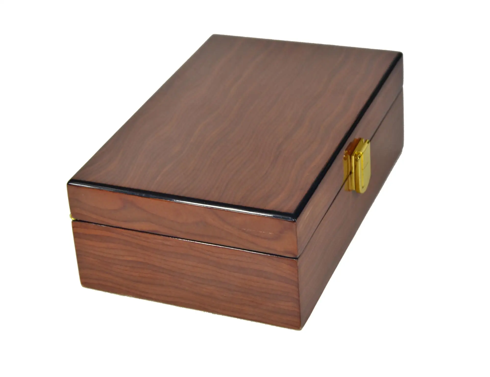 高端矩形钢琴漆松木木质茶叶盒