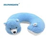 Wholesales Cute Soft bear Toy Plush U Neck Pillow Cheap Bule Promotional Travel Neck Pillow Memory Foam Bear