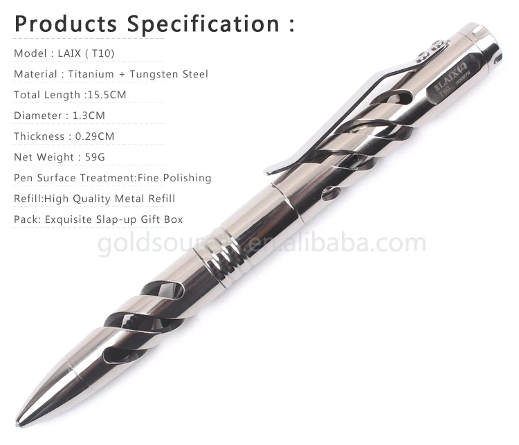 Details about   EDC Titanium Alloy Stone Wash Light Portable Tool Tactical Pen Signature Pen 