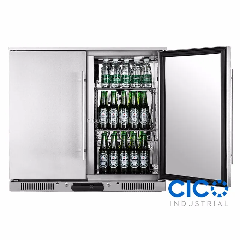 208l Two Door Stainless Steel Undercounter Beverage Soft Drinks Wine