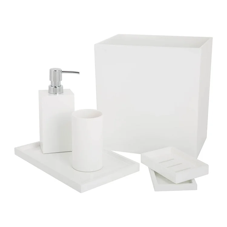 Wholesale White Hotel Decorative Resin Bathroom Waste Paper Bins