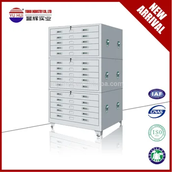 Flat Multi Drawer Cabinet Map Storage Cabinet Metal Furniture