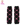 Baby Halloween Leg Warmer black with hot pink skull Design Knee pad Infant crawling knee protector