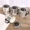Creative Musical Note and Piano Keyboard Picture Ceramic Coffee Cup with Cover