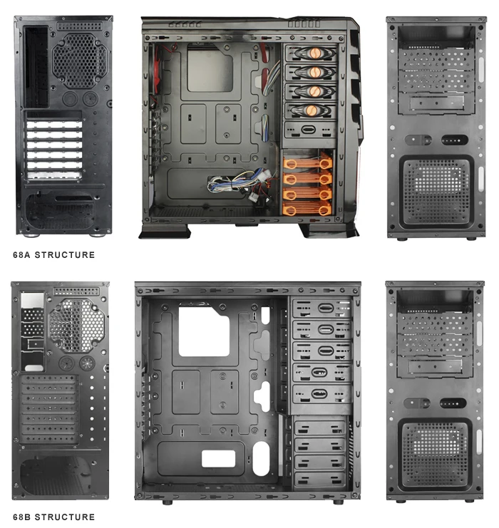 68 Series New Clear Gaming Computer Enclosure Transparent Gaming