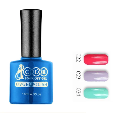free shipping 6pcs Color 1000 pure soak off LED UV nail gel 10ml 75 colors for