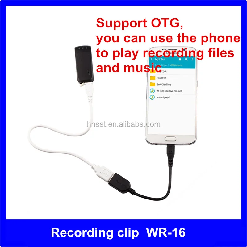 MP3 player Mini hidden digital voice recorder with back clip 1536Kbps