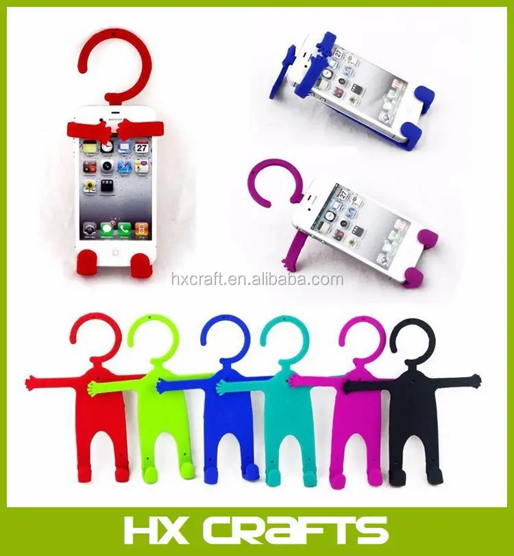 Portable Car Tools Phone Holder Mount Stand Funny Man Shape Silicone